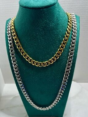 🆕 Cuban Link Necklace, Unisex, CHOICE of length and color 20-24” stainless steel